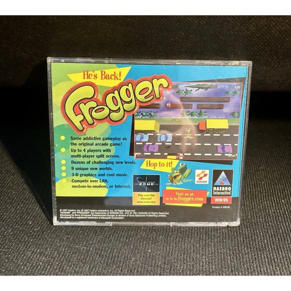 Frogger PC CD-ROM 1997 Hasbro Interactive Win95 Complete CIB Tested Works